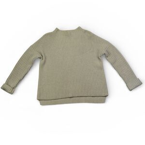 Vince Chunky Knit Sweater Size M Beige Ribbed Mock Neck Pullover